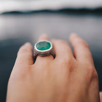 ADA White Gold Emerald & Diamond Ring