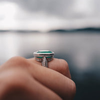 ADA White Gold Emerald & Diamond Ring