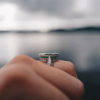 ADA White Gold Emerald & Diamond Ring