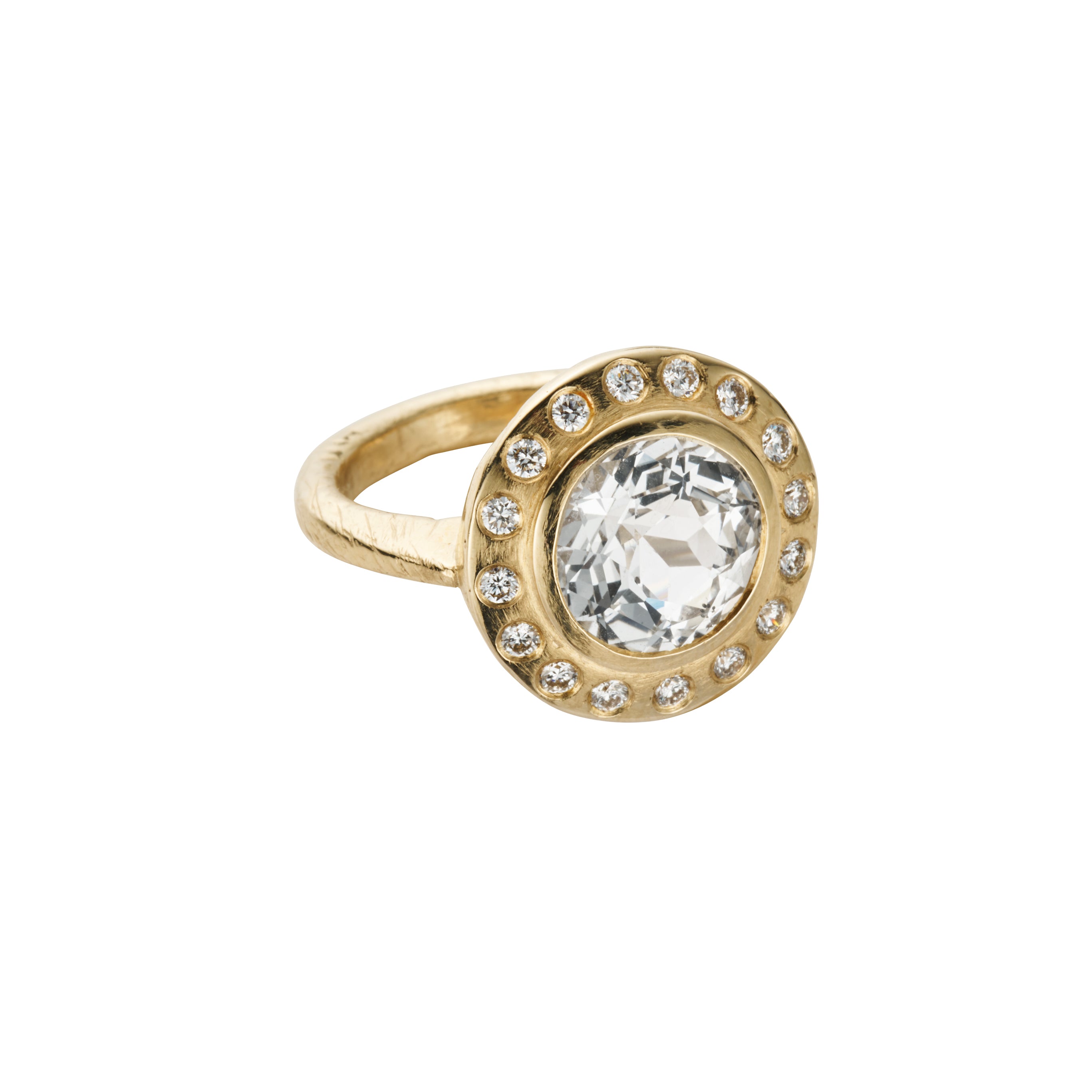 ADELINE Gold White Sapphire and Diamond Ring