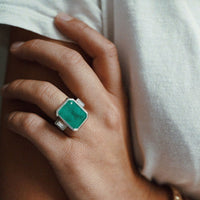 ALETHEA White Gold Emerald & Diamond Ring