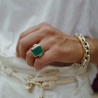 ALETHEA White Gold Emerald & Diamond Ring