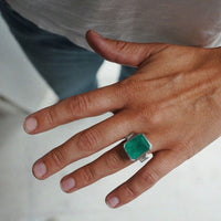 ALETHEA White Gold Emerald & Diamond Ring