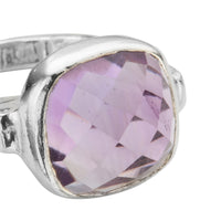 Silver Amethyst Crystal Ring