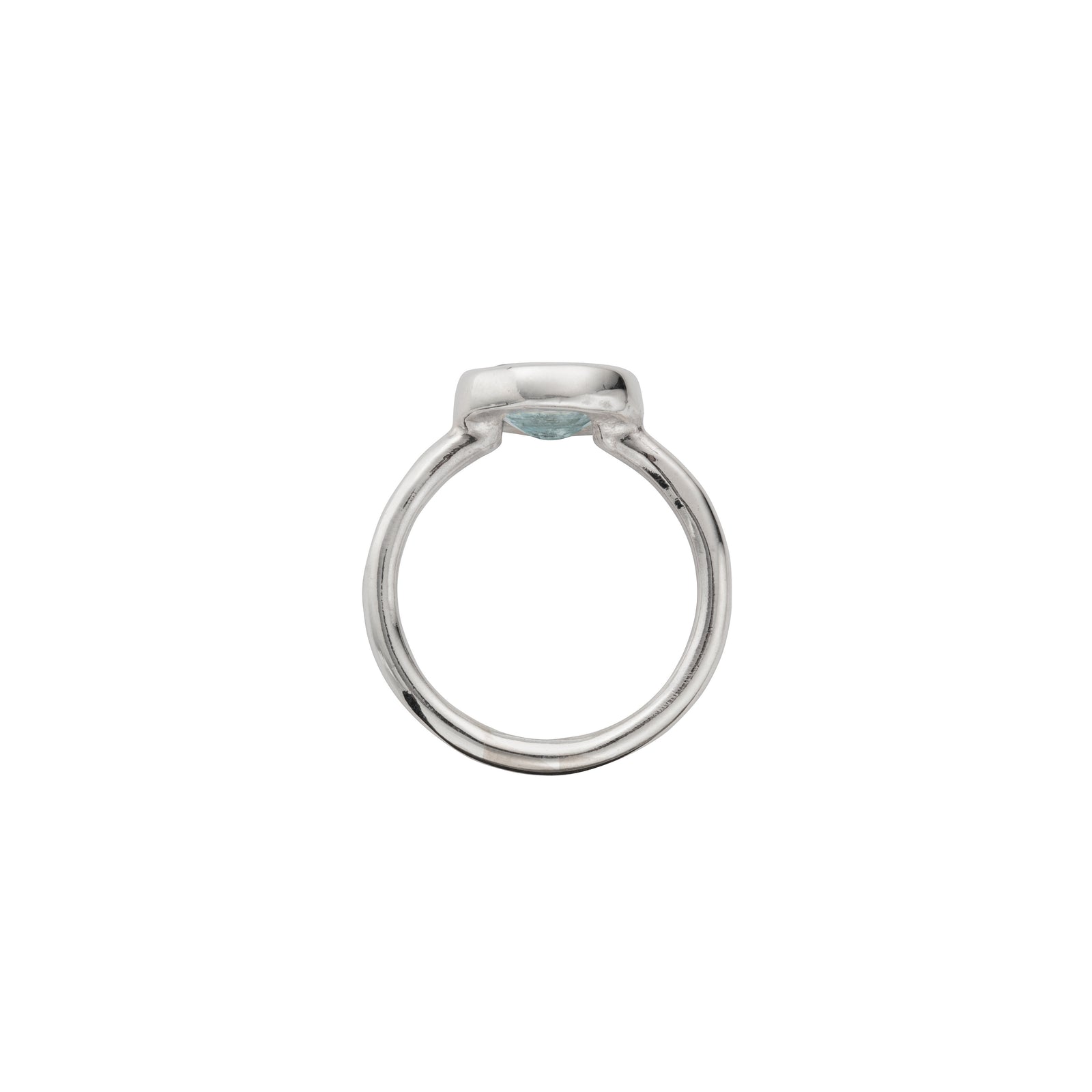 Silver Grade B Aquamarine Baby Treasure Ring