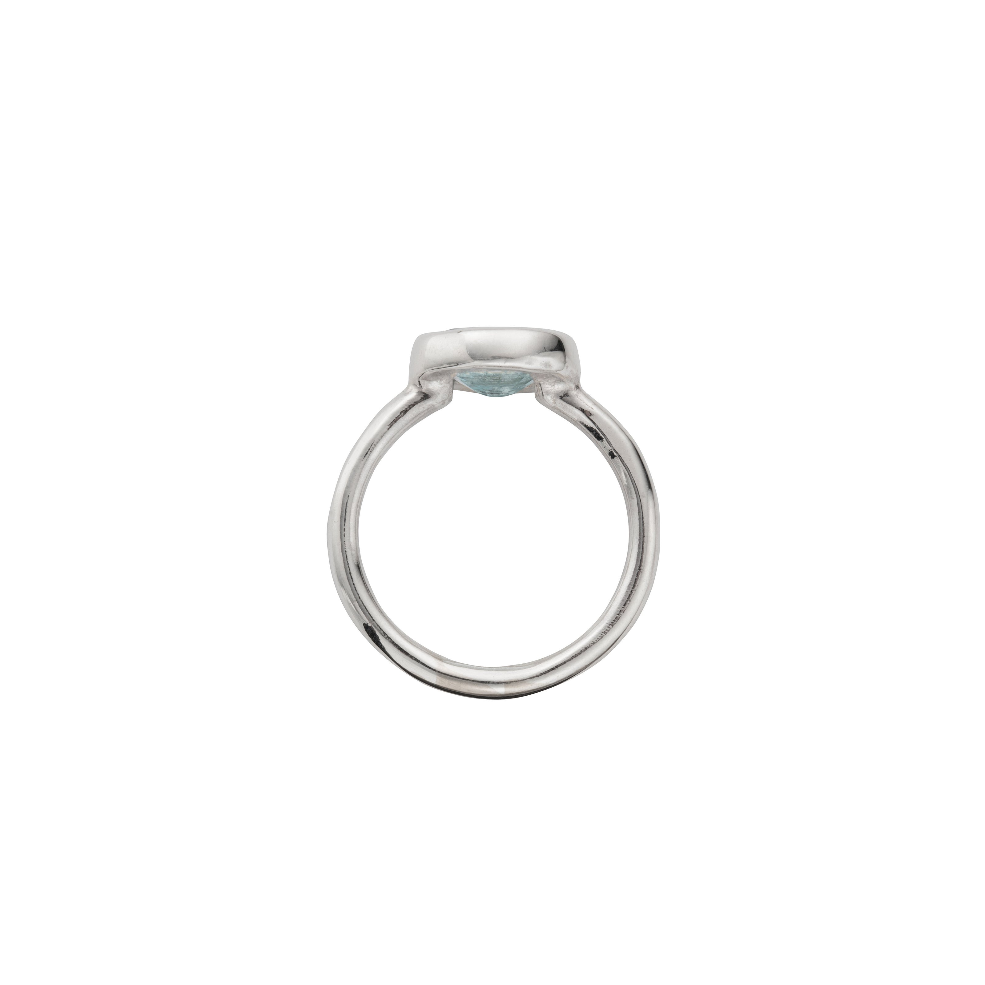 Silver Grade B Aquamarine Baby Treasure Ring