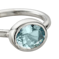 Silver Grade B Aquamarine Baby Treasure Ring