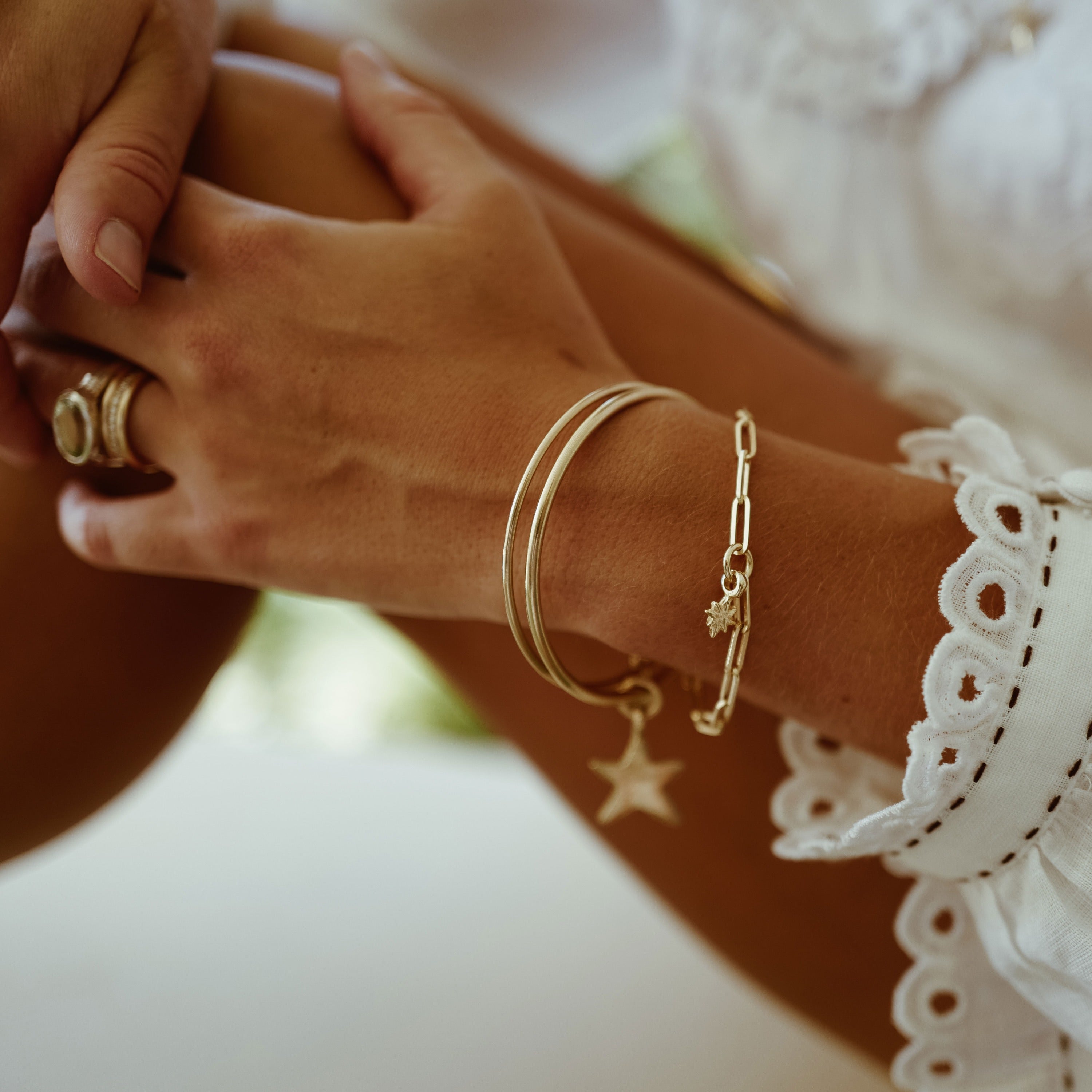 Silver Baby North Star Trace Chain Bracelet