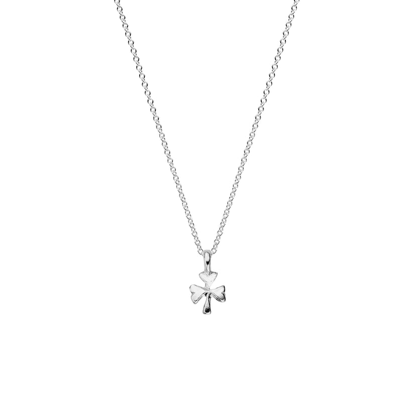 Children's Silver Baby Shamrock Necklace