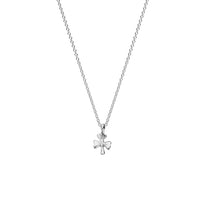 Children's Silver Baby Shamrock Necklace