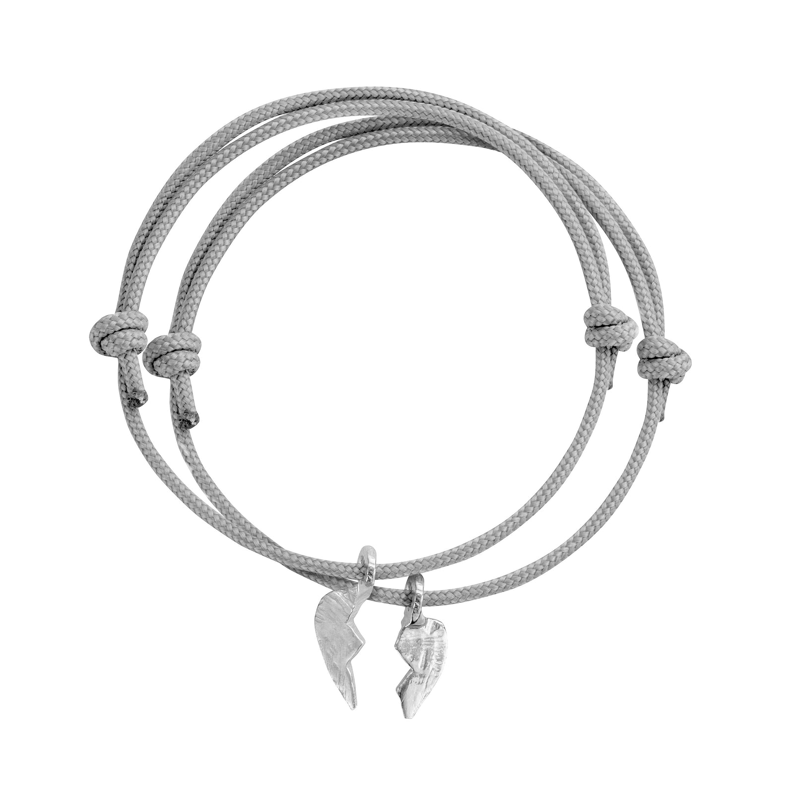 Silver Mini Best Friend Split Heart Sailing Rope