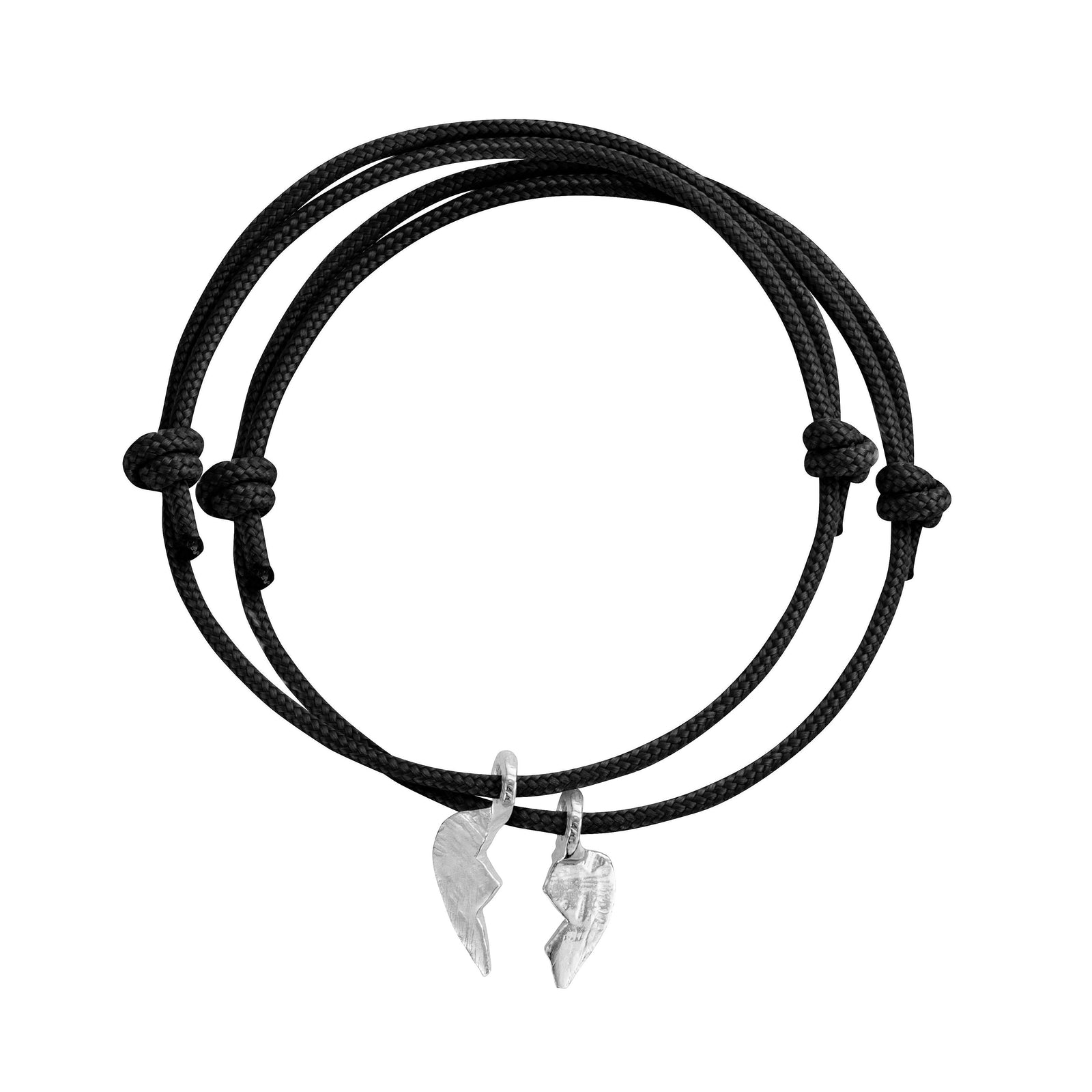 Silver Mini Best Friend Split Heart Sailing Rope