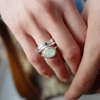 Silver Chrysoprase Baby Treasure Ring