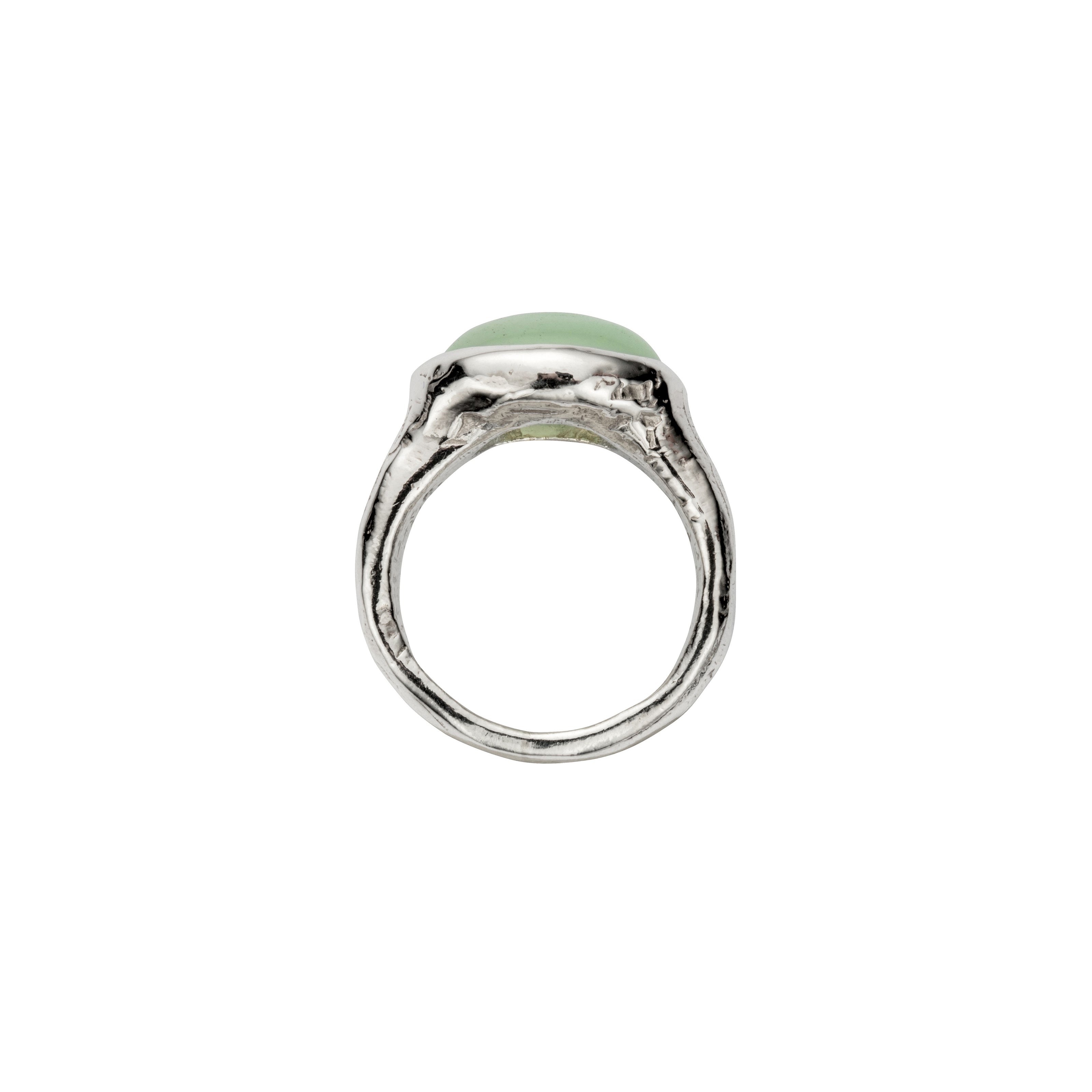 Silver Chrysoprase Treasure Ring
