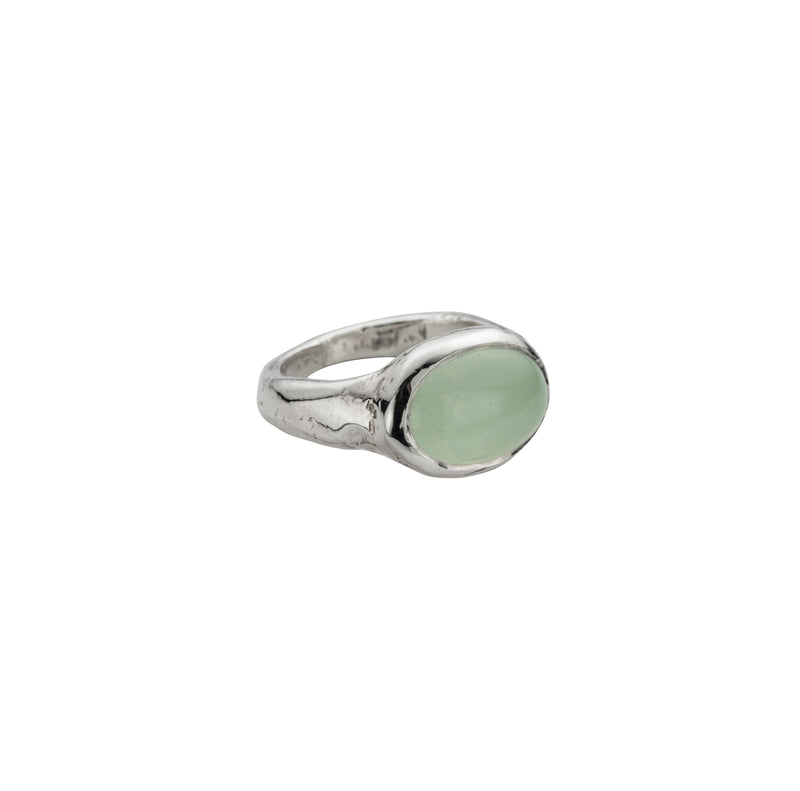 Silver Chrysoprase Treasure Ring