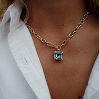 WATER OF THE SEA Gold Aquamarine Necklace