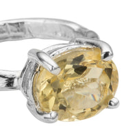 Silver Citrine Claw Ring