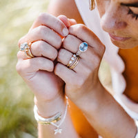Silver Blue Topaz Treasure Ring