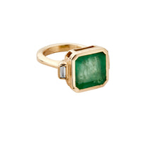 DESIREE Gold Emerald & Diamond Ring