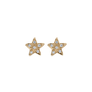 Gold Diamond Little Star Ear Charm Set