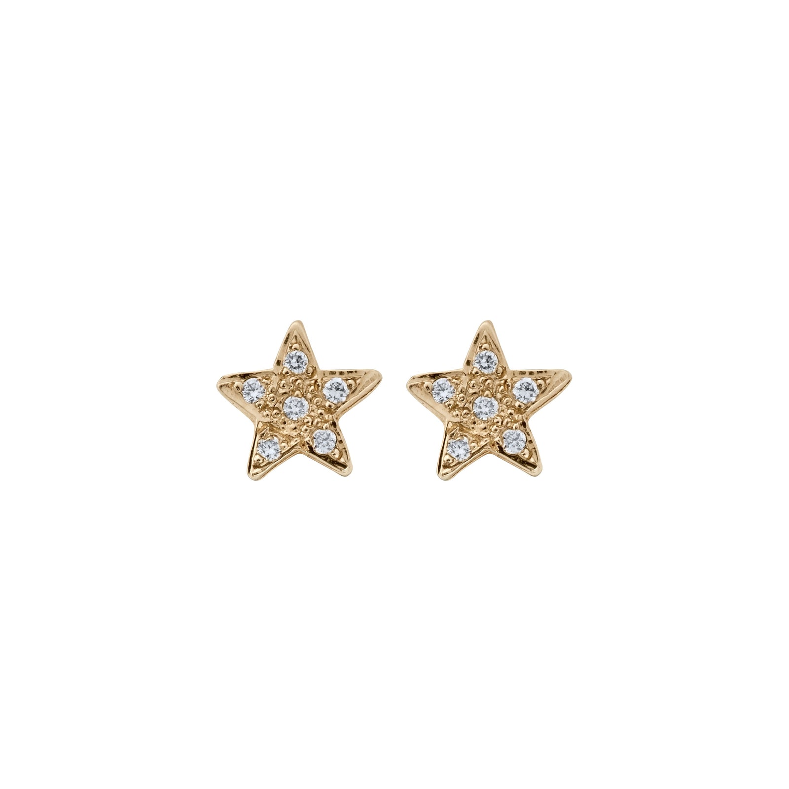 Gold Diamond Little Star Ear Charm Set