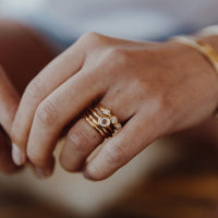 Gold Diamond Trinity Ring