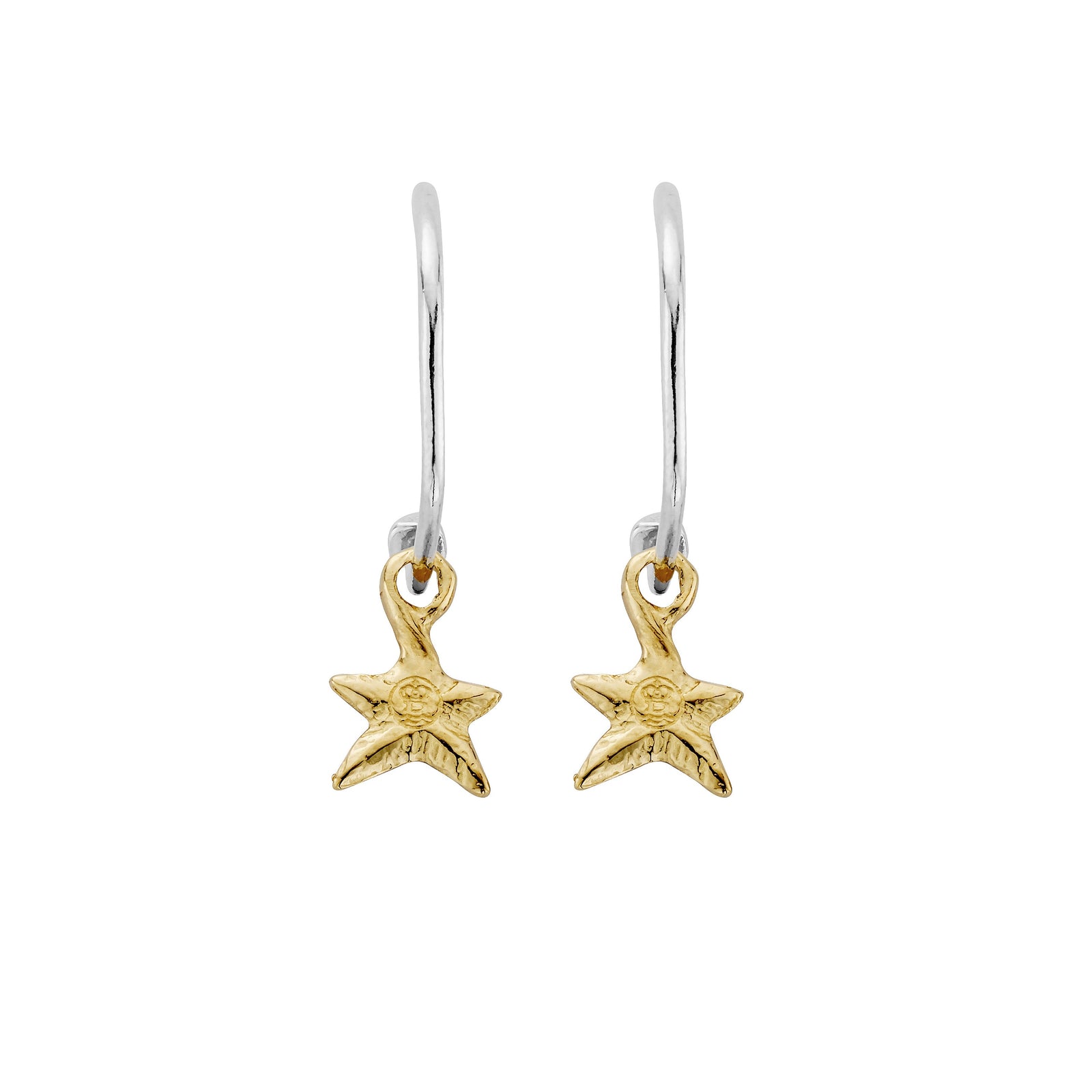 Maxi Cupid Hoops with Gold Mini Star Charms
