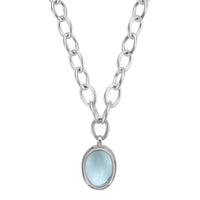 ELECTRA Silver Aquamarine Sylt Chain Necklace