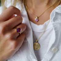 ESTHER Gold Pink Sapphire Ring