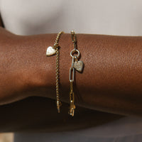Gold Baby Heart Trace Chain Bracelet