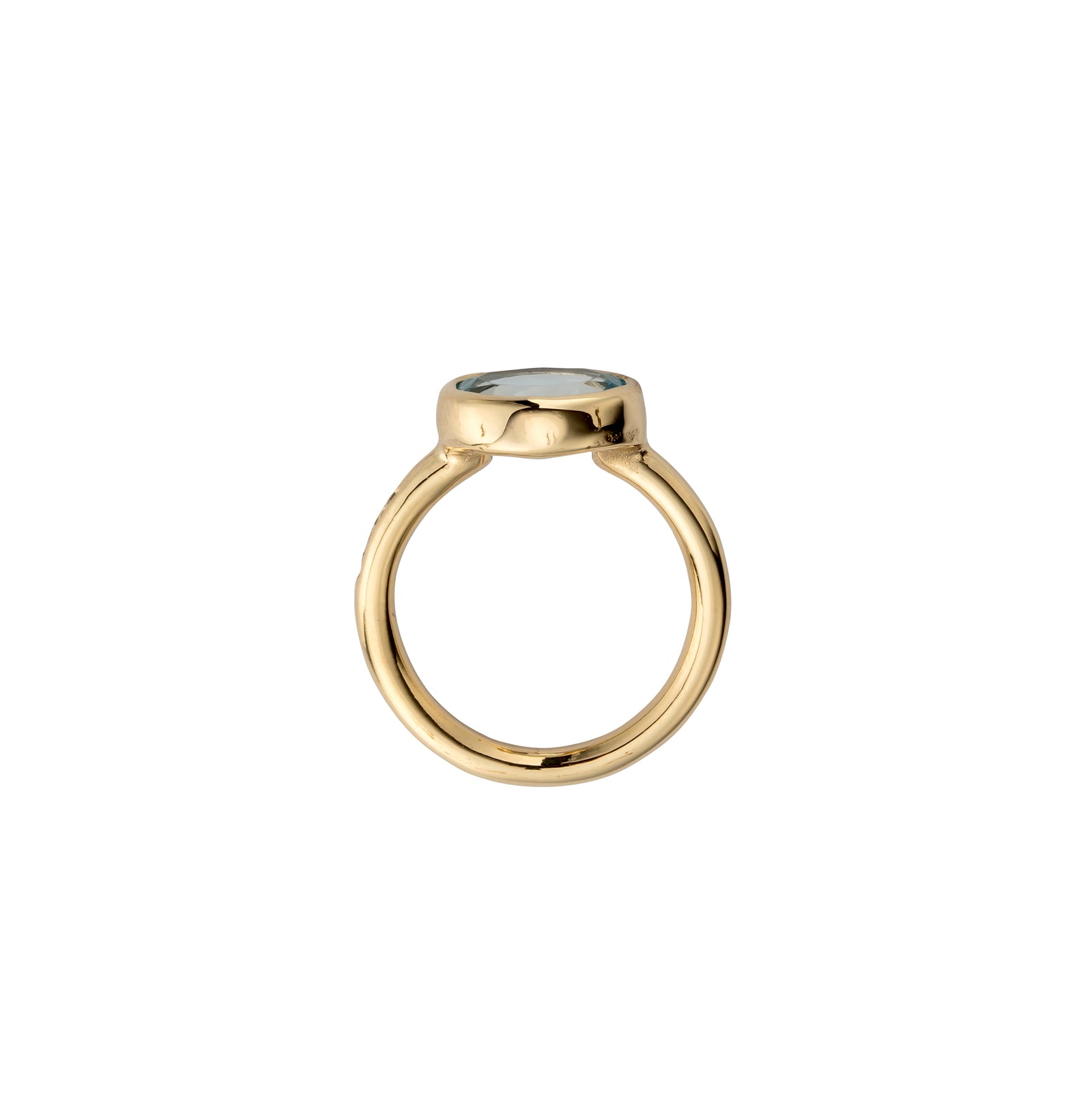 Gold Blue Topaz Baby Treasure Ring