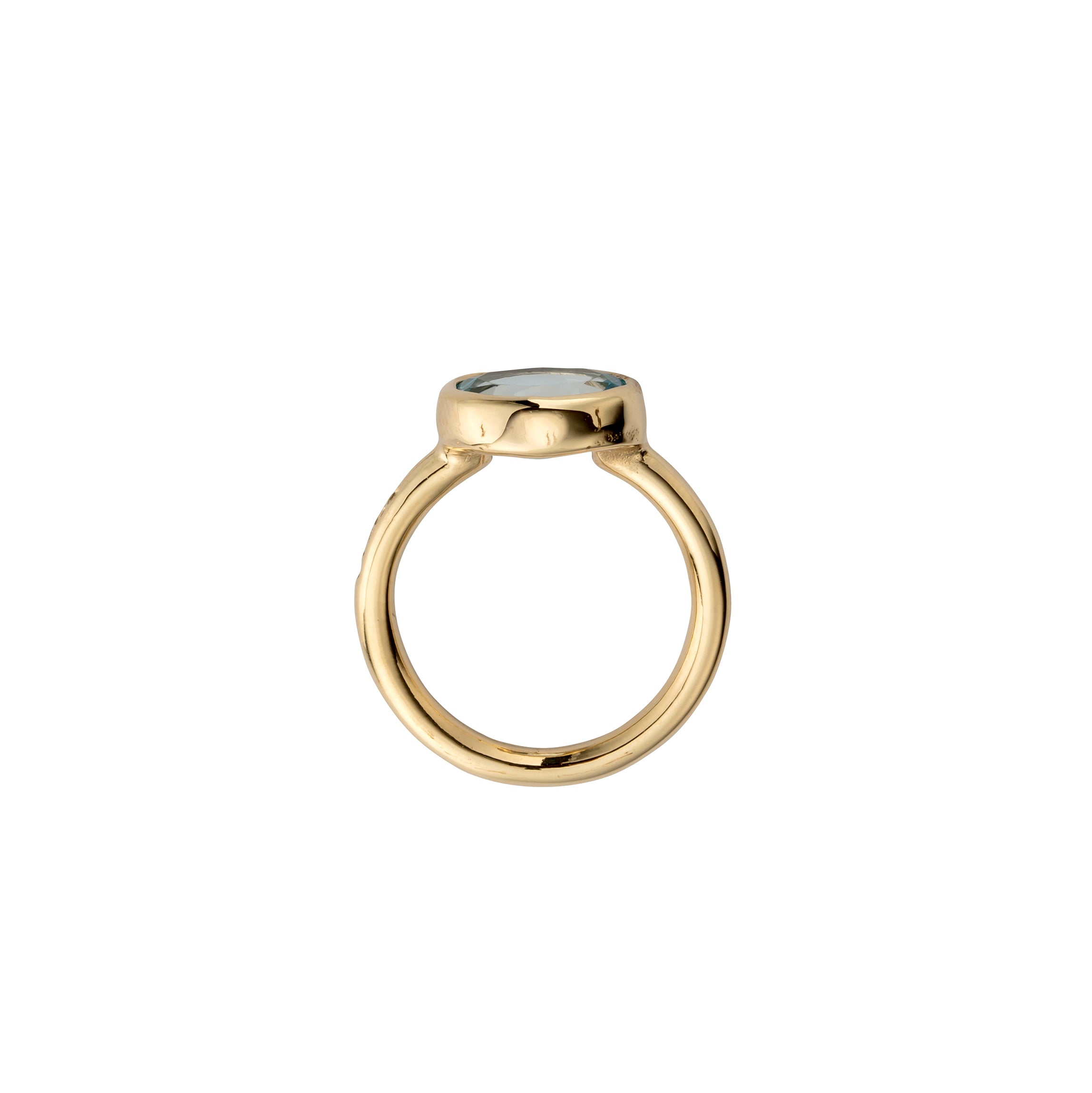 Gold Blue Topaz Baby Treasure Ring