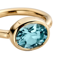 Gold Blue Topaz Baby Treasure Ring