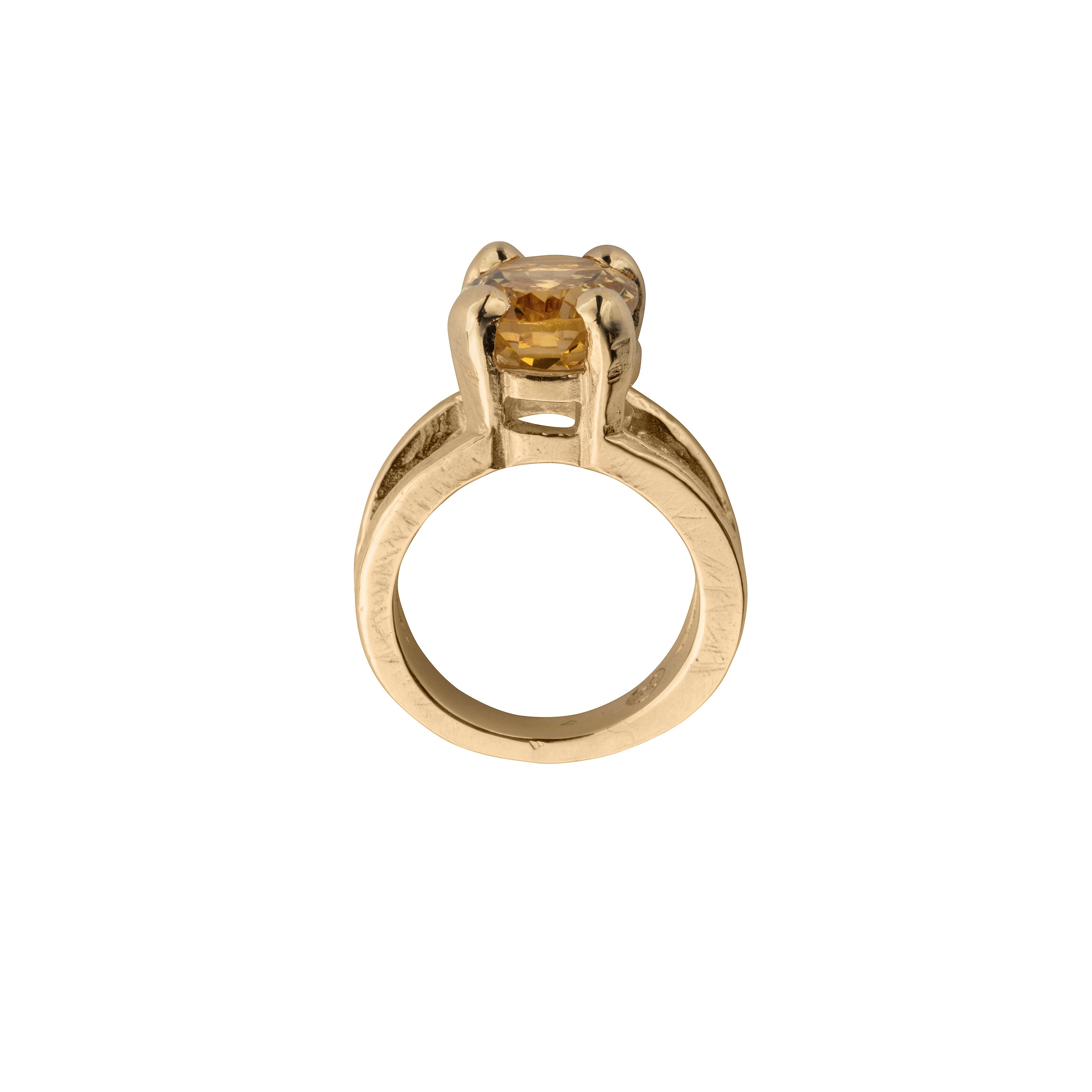 Gold Citrine Maxi Claw Ring