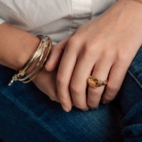 Gold Citrine Treasure Ring