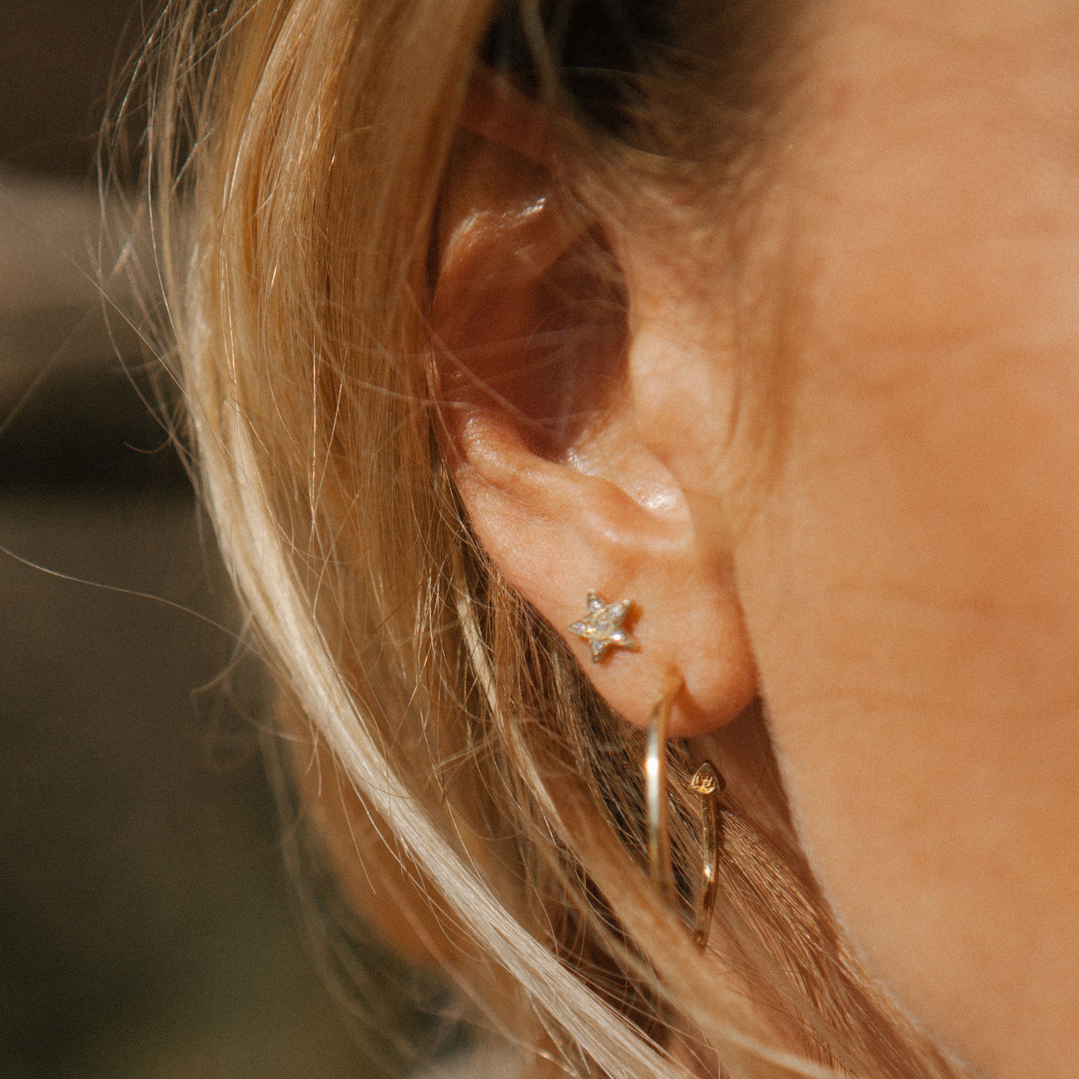 Gold Diamond Little Star Single Ear Charm