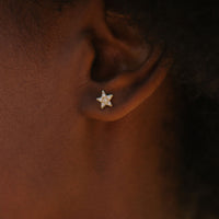 Gold Diamond Little Star Ear Charm Set