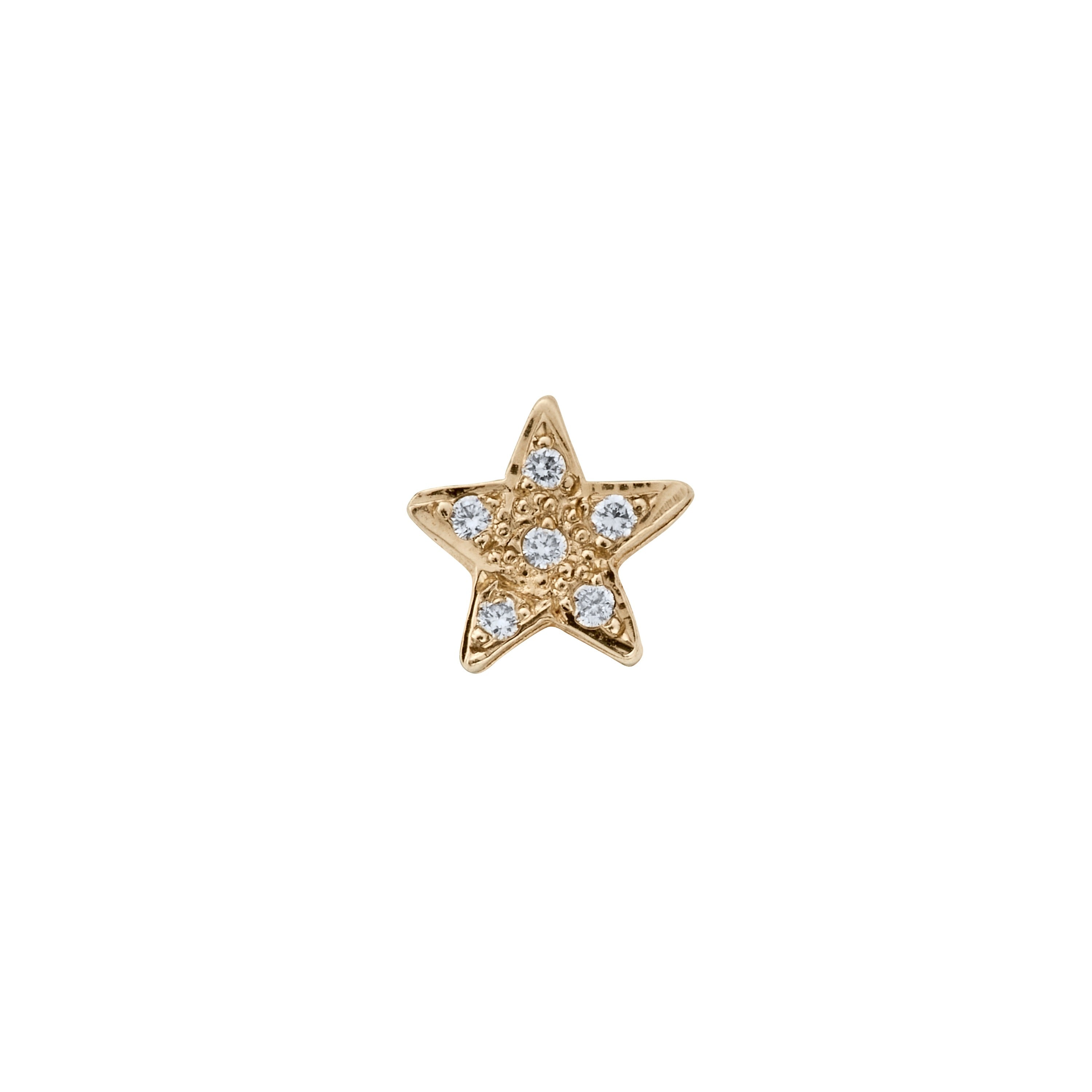 Gold Diamond Little Star Single Ear Charm