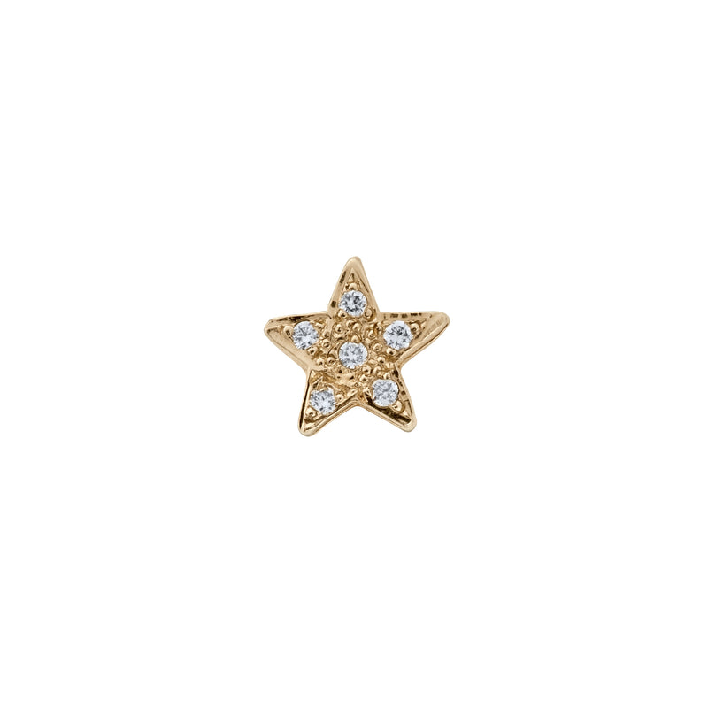 Gold Diamond Little Star Single Ear Charm