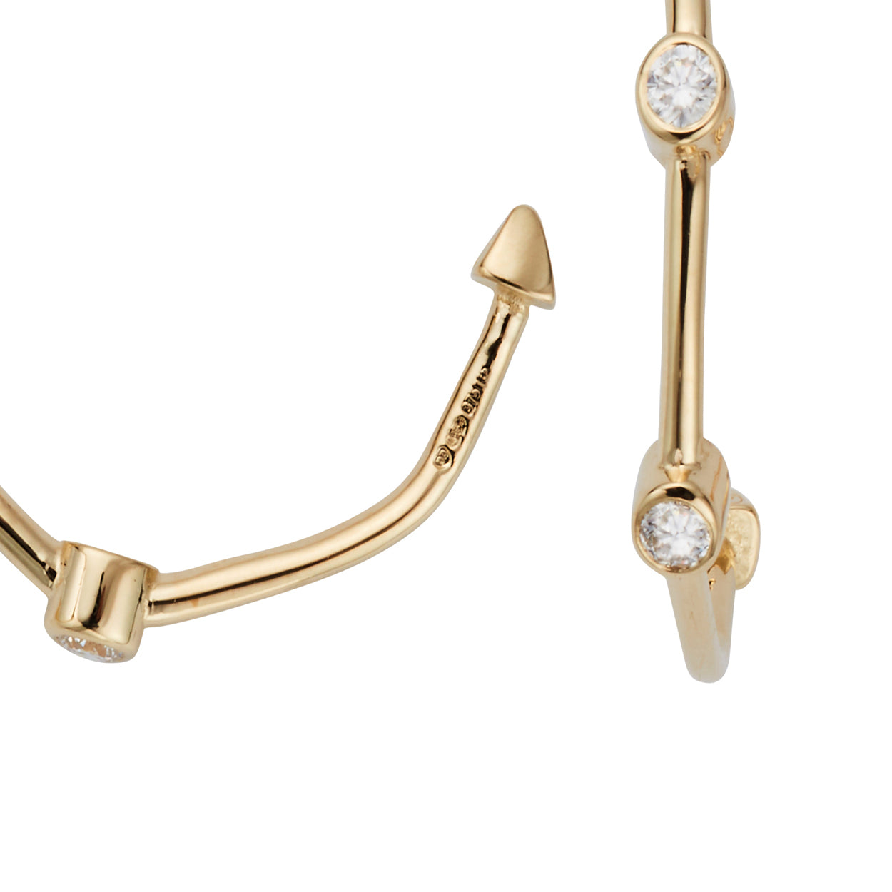 Gold Diamond Maxi Midnight Hoop Earrings