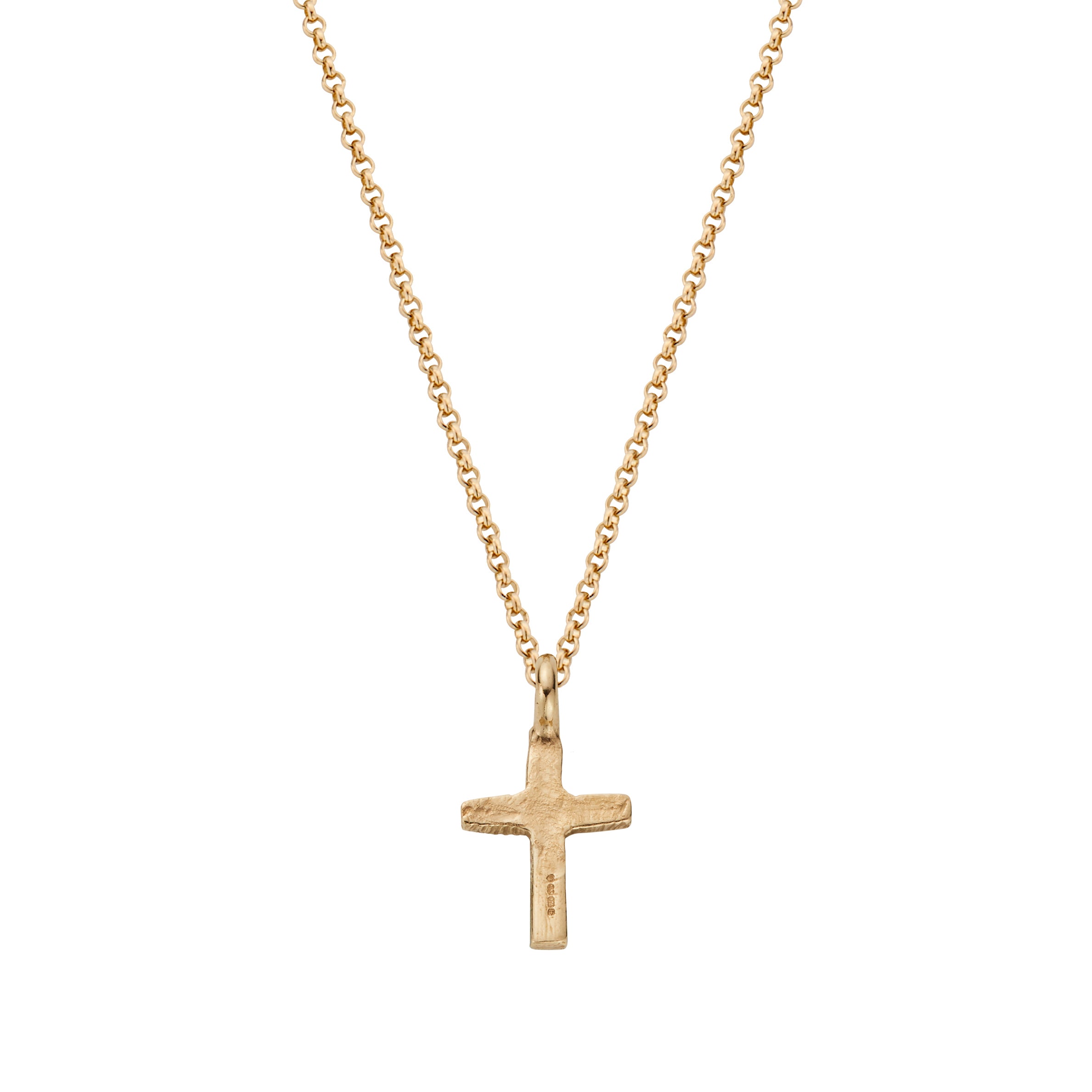 Gold Diamond Square Cross Necklace