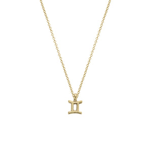 Gold Gemini Mini Horoscope Necklace