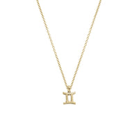 Gold Gemini Mini Horoscope Necklace