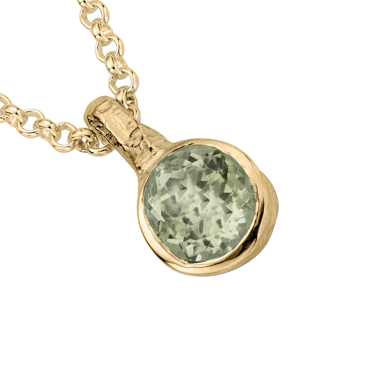 Gold Green Quartz Baby Treasure Pendant