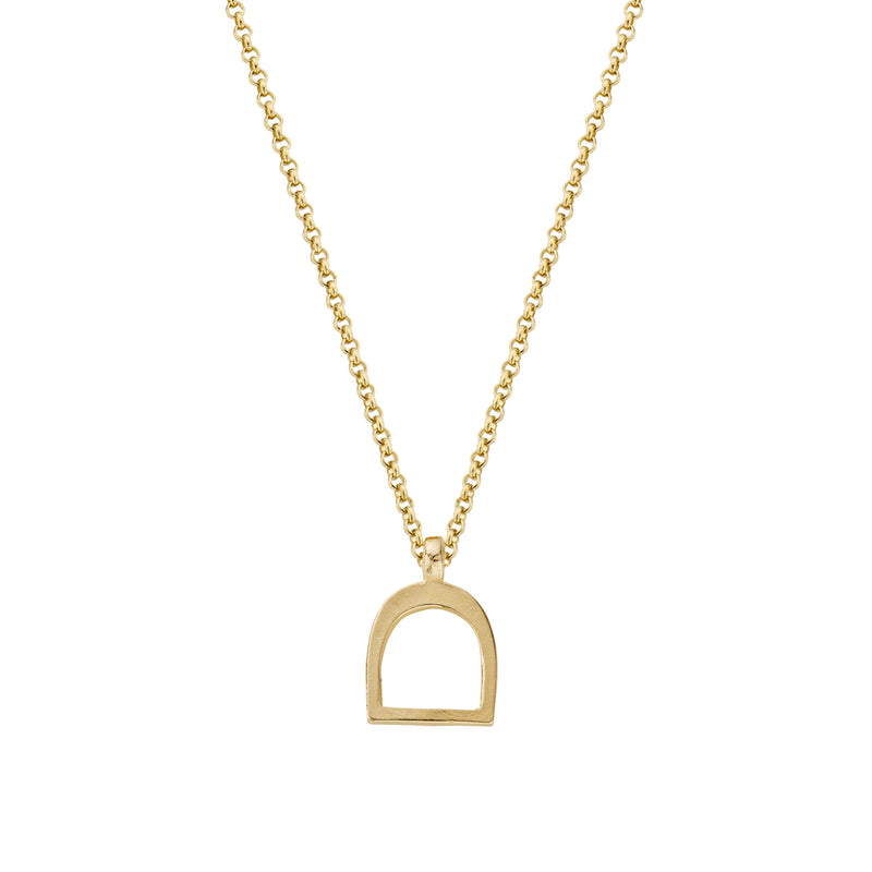 Gold Medium Stirrup Necklace