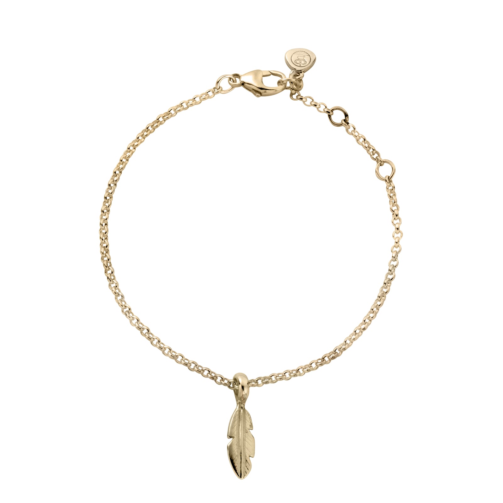Gold Mini Feather Chain Bracelet