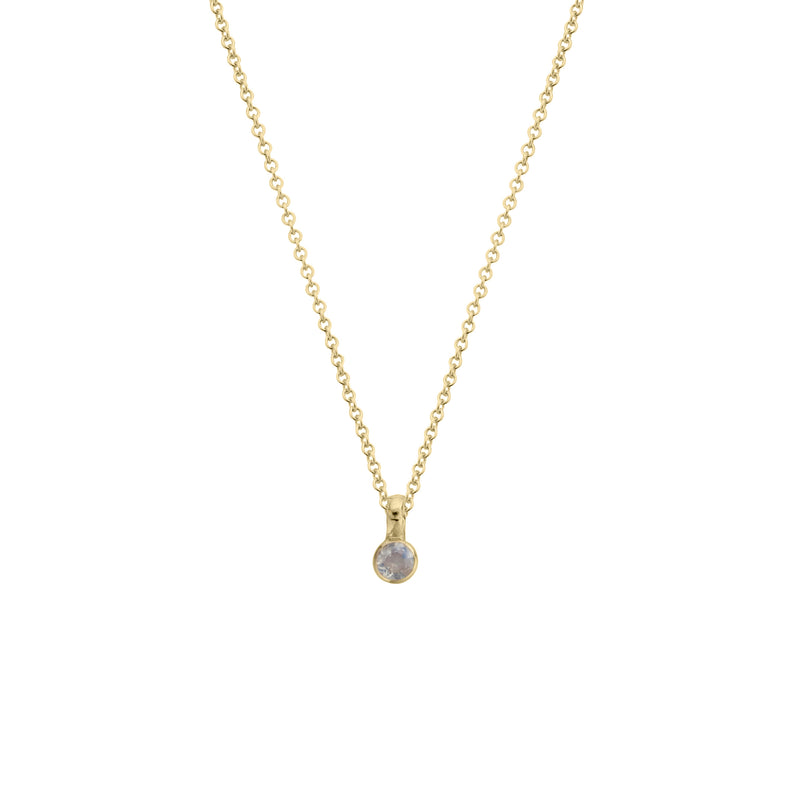 Gold Mini Moonstone Necklace