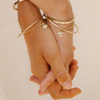 Gold Think of Me Heart Chain Bracelets