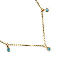 Gold Trio Blue Topaz Necklace