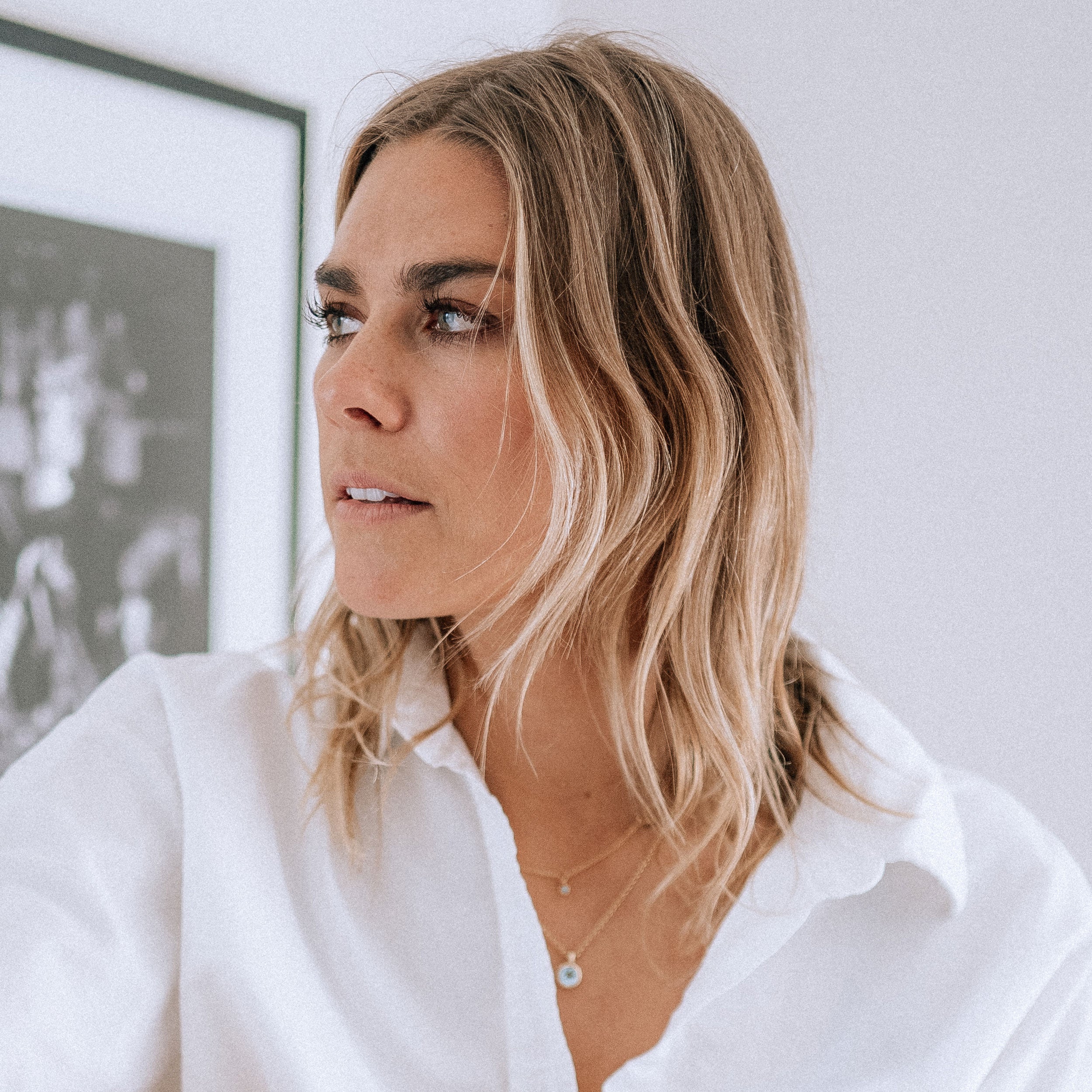 Gold Trio Blue Topaz Necklace